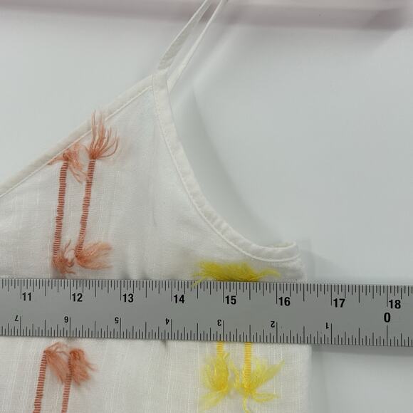 LOU & GREY Fiesta Fringe Cami Mini Dress XS Colorful White Loft Ann Taylor NWT - Picture 9 of 11
